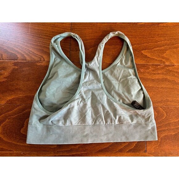 Victoria Secret PINK Seamless Lightly Lined Green Stretch Sports Bra L - Picture 3 of 7